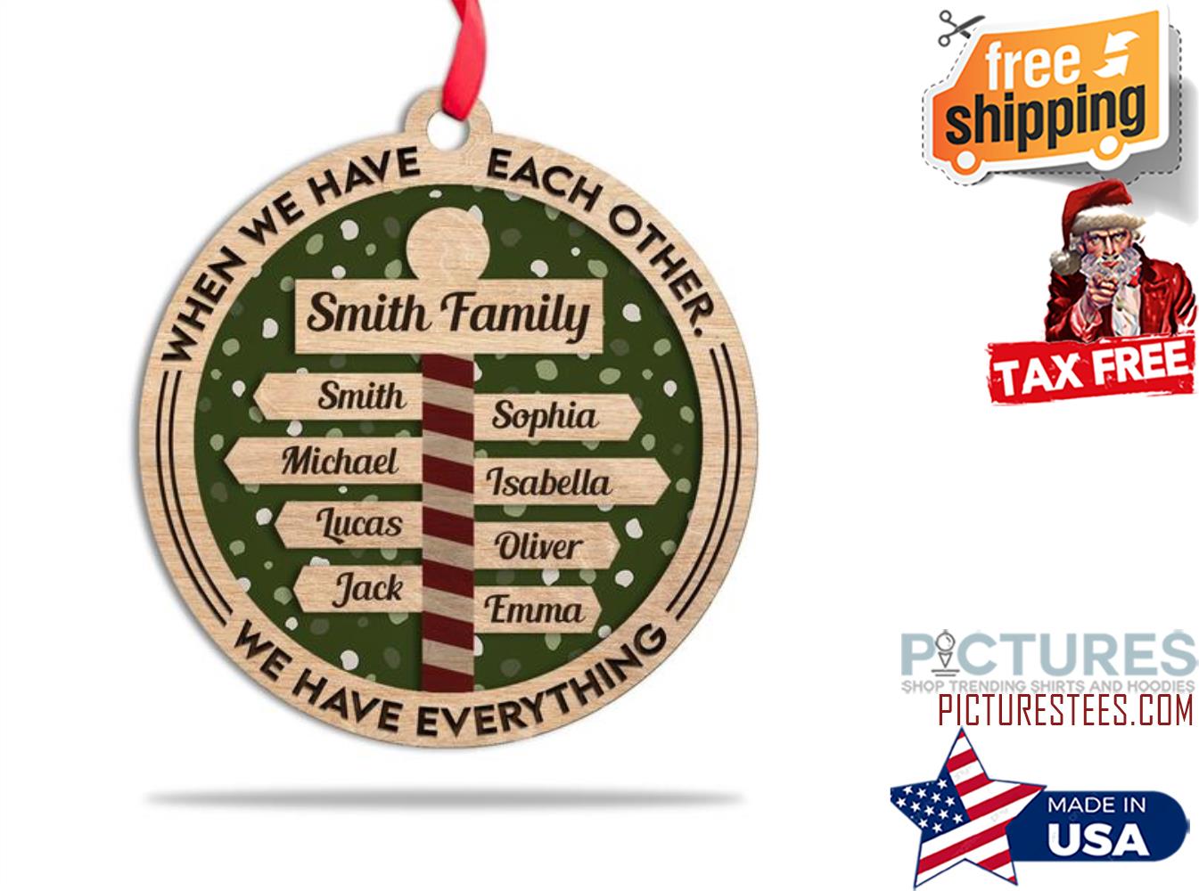 Family North Pole Personalized 2 Layers Ornament