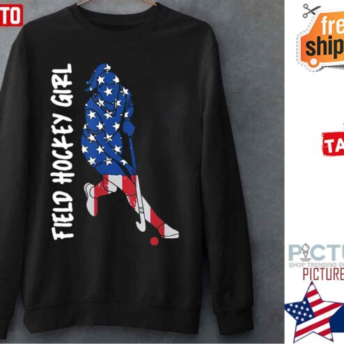 Field Hockey Girl American Flag Sweater