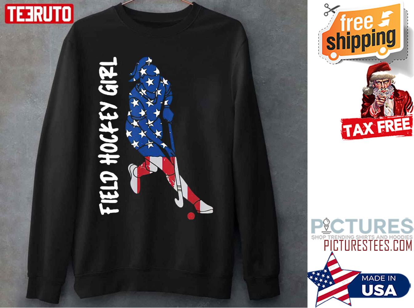 Field Hockey Girl American Flag Sweater Field Hockey Girl American Flag Sweater