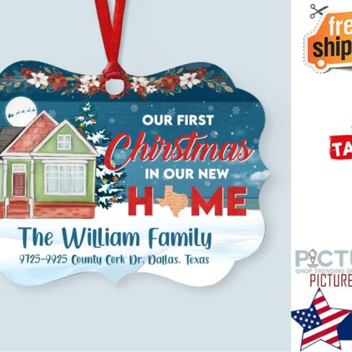 First Christmas In Our New Home Personalized Aluminum Ornament