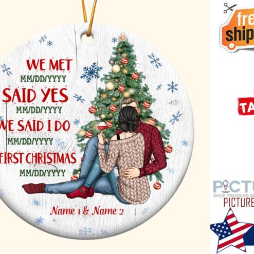 First Christmas Personalized Ceramic Ornament