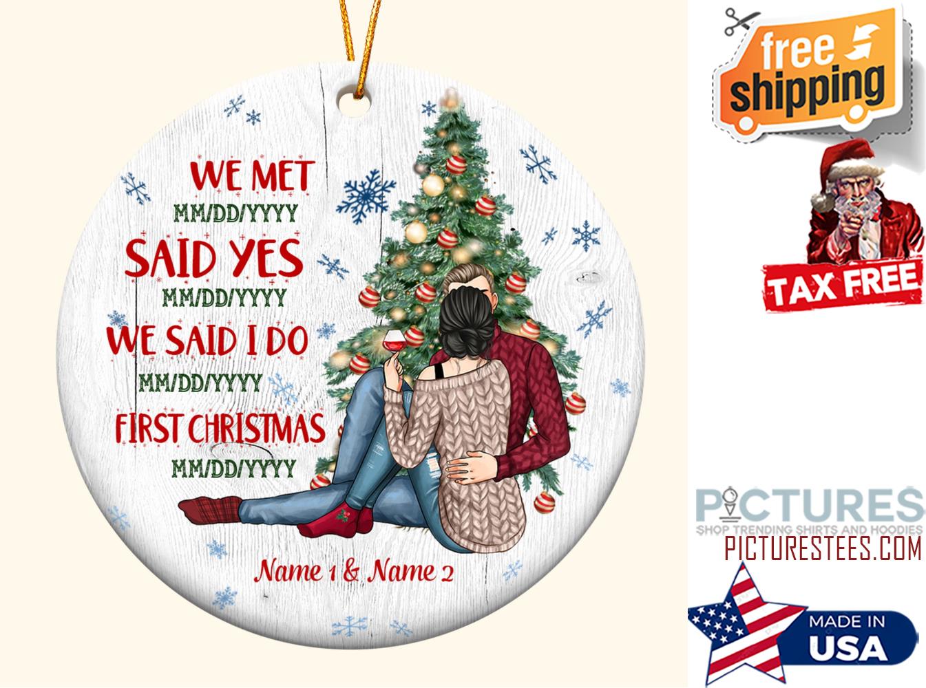 First Christmas Personalized Ceramic Ornament