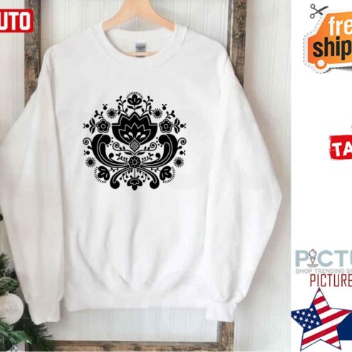 Floral Folk Art Scandinavian Norwegian Rosemaling Shirt