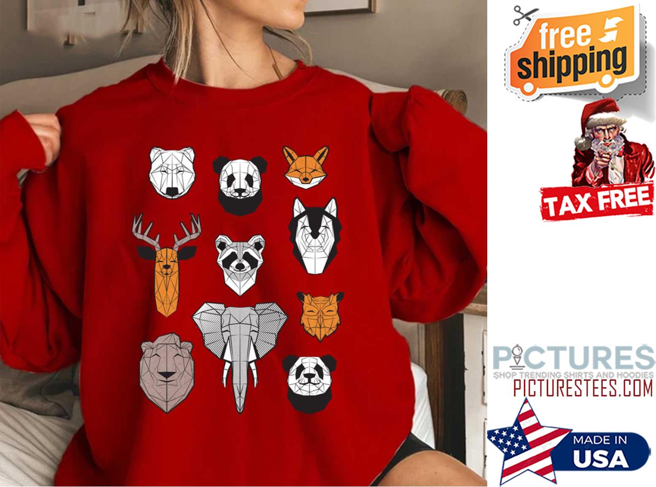 Friendly Geometric Animals Sweatshirt