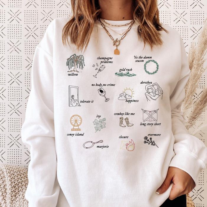 Vintage Folklore Evermore Taylor’s Sticker Sweater