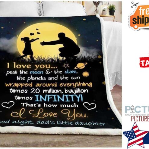 Gift For Dad And Daughter Good Night Dad I Love You Dad Blanket