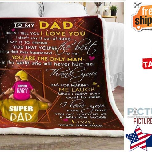 Gift For Dad And Daughter Super Dad Super Baby Dad For Marking Blanket