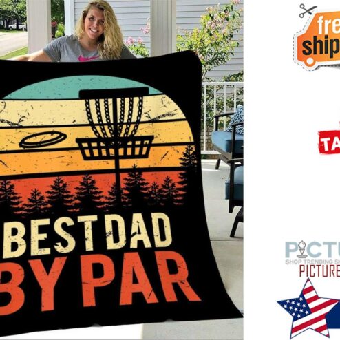 Gift For Dad Best Dad By Par Disc Golf Blanket