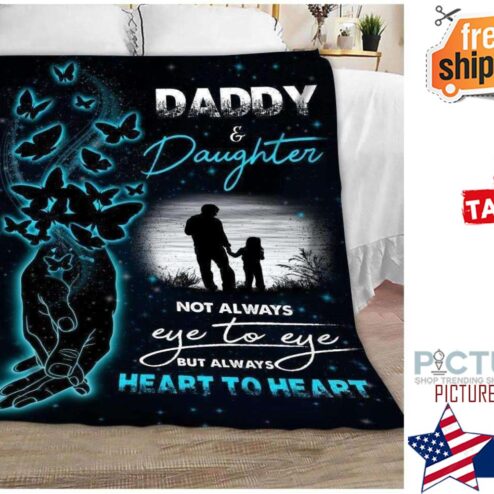Gift For Dad Butterfly Daddy Daughter Blanket