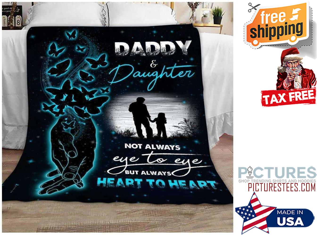 Gift For Dad Butterfly Daddy Daughter Blanket