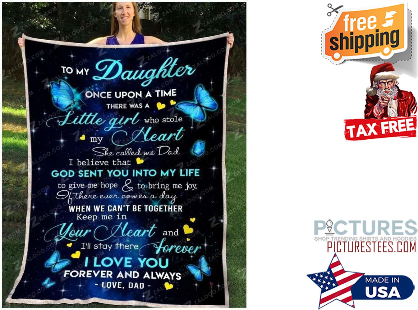 Gift For Dad Butterfly Daughter Dad Blanket
