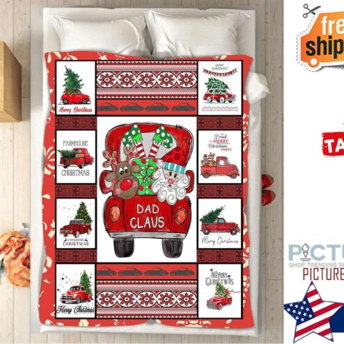 Gift For Dad Claus Christmas Blanket