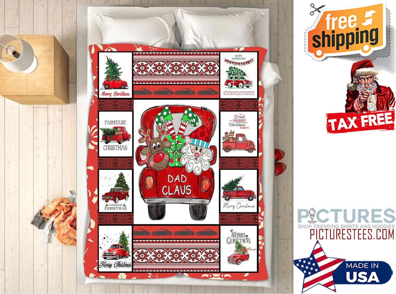 Gift For Dad Claus Christmas Blanket