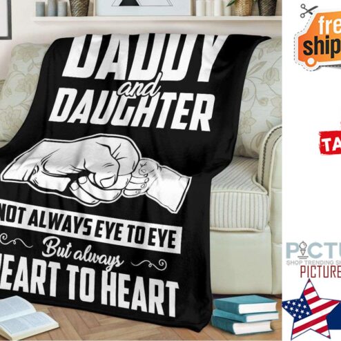 Gift For Dad Daddy And Daughter Always Hearto Heart Blanket