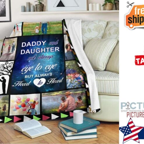 Gift For Dad Daddy And Daughter Hearto Heart Blanket