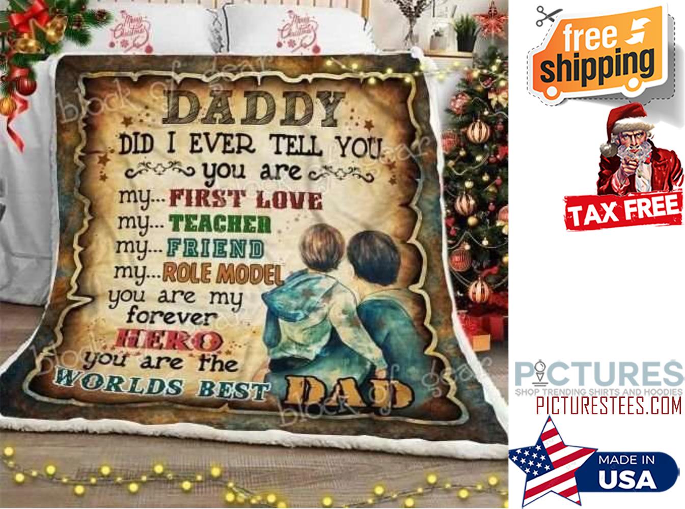 Gift For Dad Daddy You Are My Hero Blanket