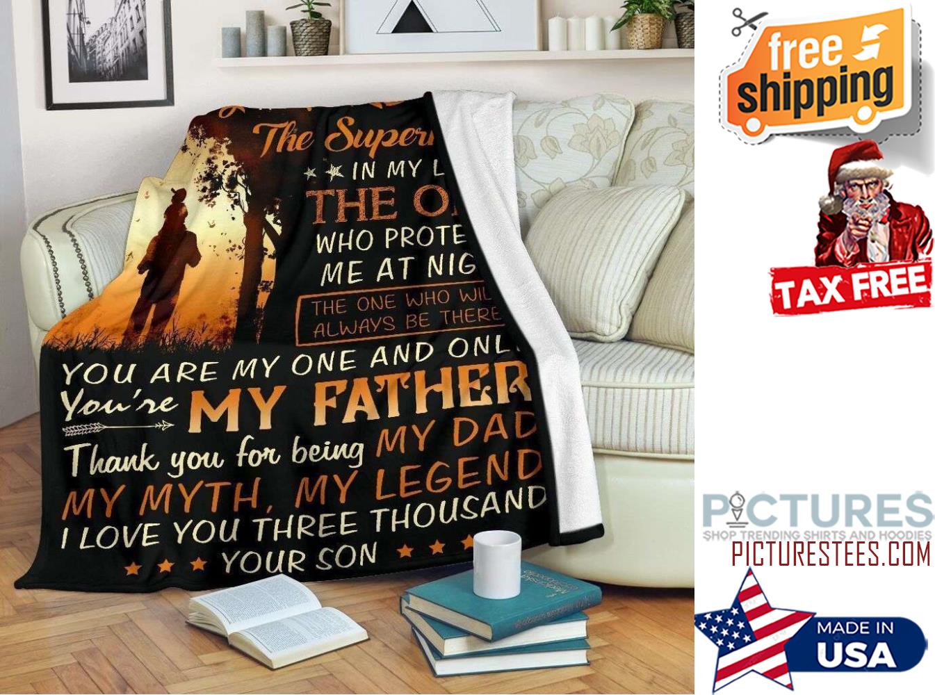 Gift For Dad Daddyhe Superhero Blanket
