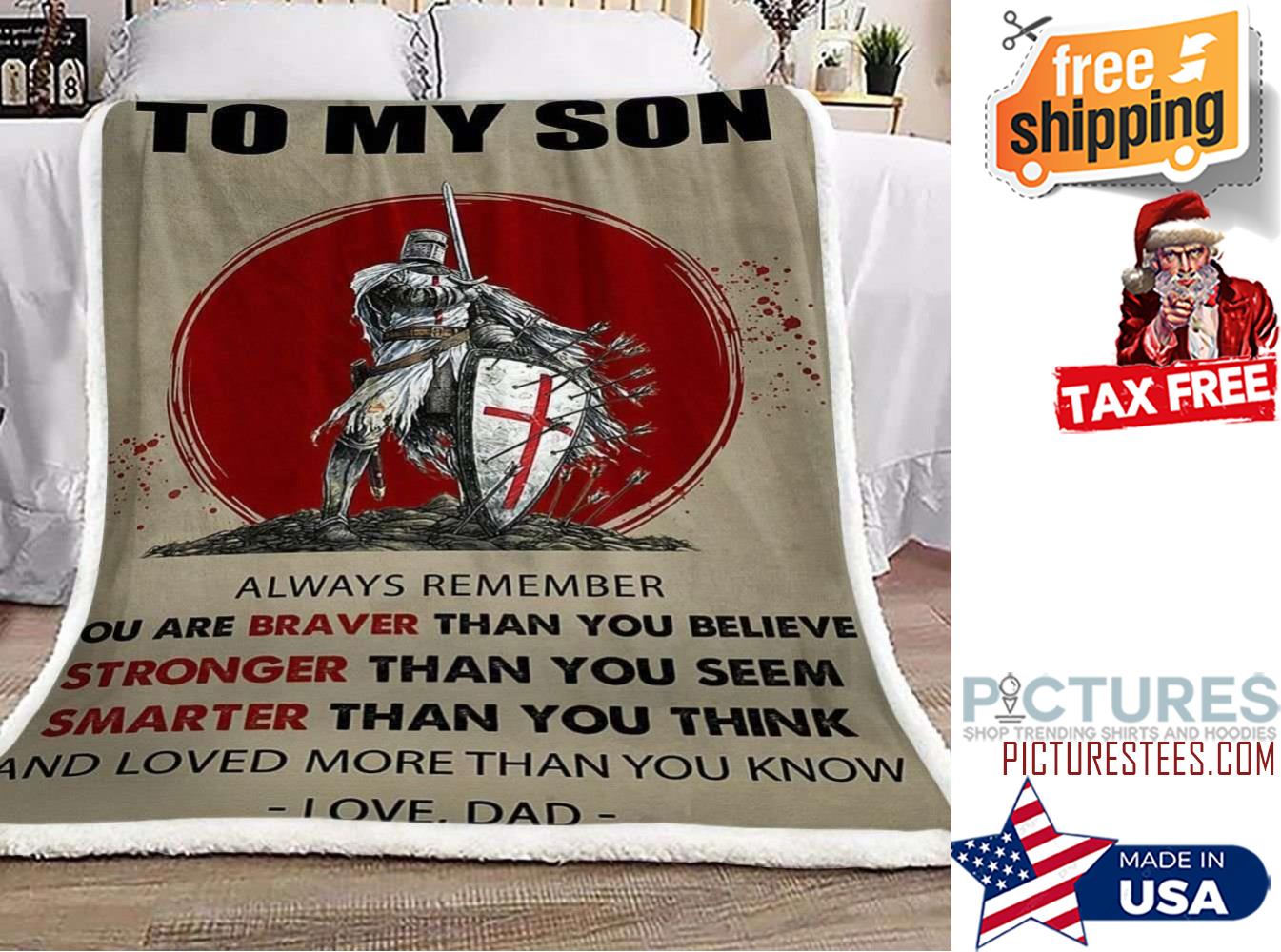 Gift For Dado My Son Love Dad Blanket