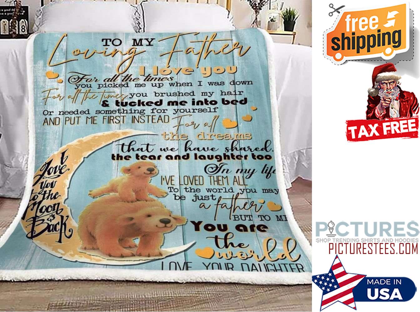 Gifts For Dad From Daughter Bear Moono My Loving Father Love Your Daughter Sherpa leece Blanket Gifts For Dad From Daughter Bear Moono My Loving Father Love Your Daughter Sherpa leece Blanket