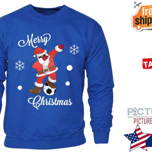 Girls Kids Boys Santa Dab Football Floss Christmas Festive Jumper Shirt