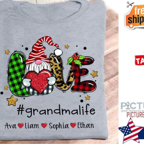 Gnomie love grandmalife custom name kids shirt