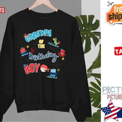 Grandpa Of The Birthday Boy Pirate Theme Family Sweater