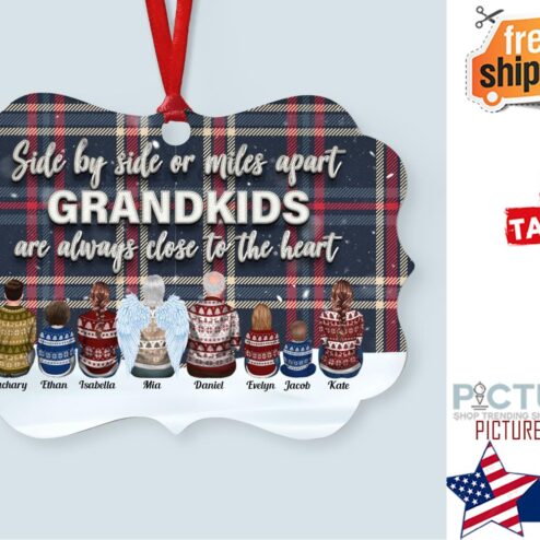 Grandparents And Grandkids Personalized Aluminum Ornament