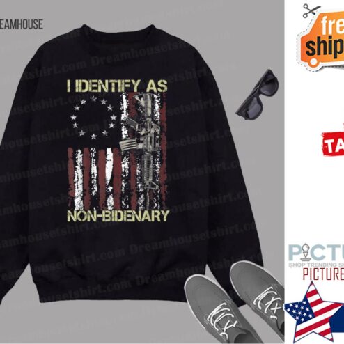 Gun American Flag Patriots I Identify As Non Bidenary shirt