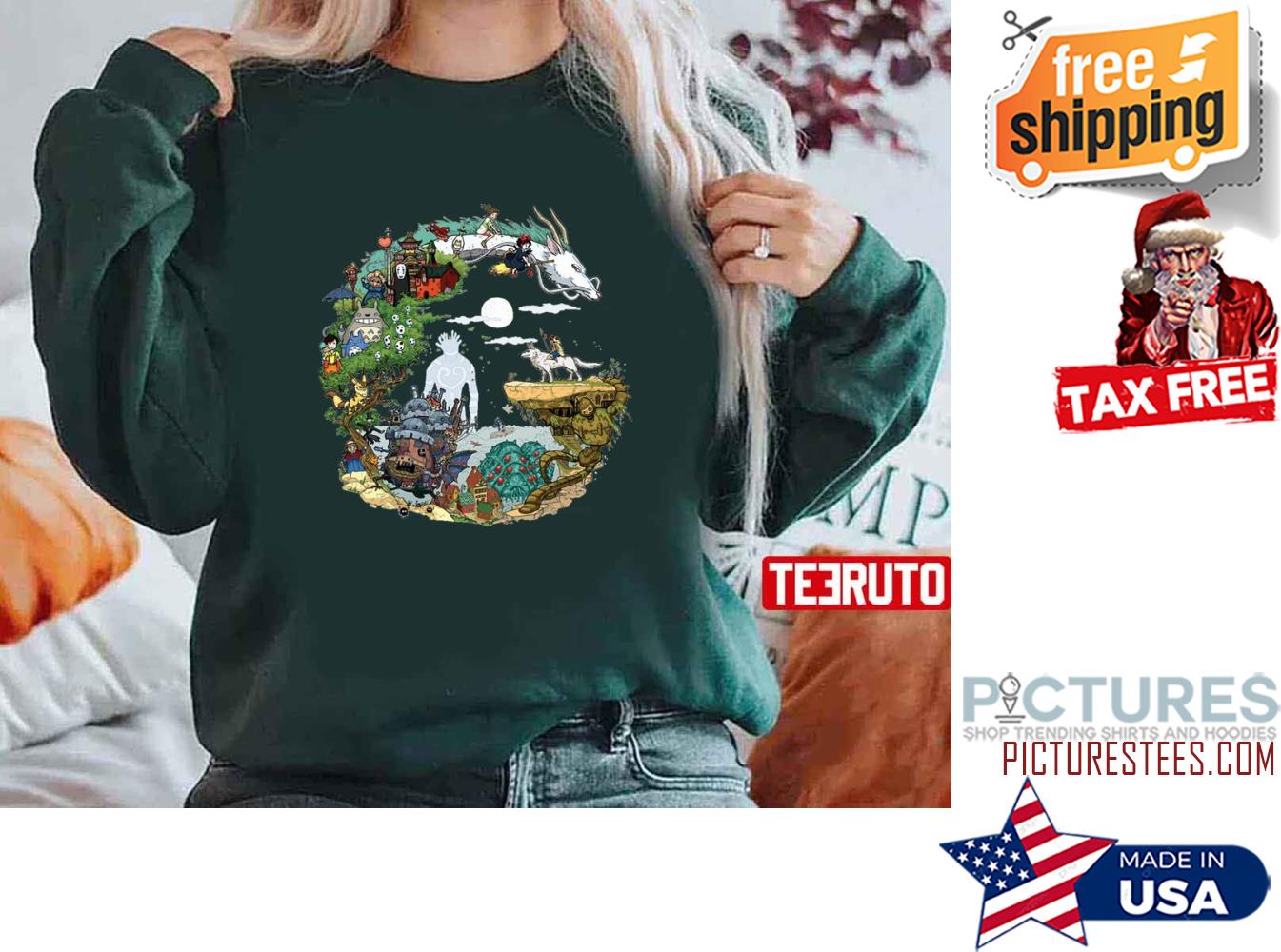 Haku And All Ghibli Creatures Anime Sweatshirt