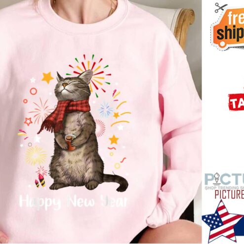 Happy New Year Funny Happy Meow Year Cat Lover Shirt