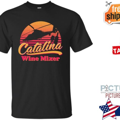 Helicopter sunset Catalina Wine Mixer vintage shirt