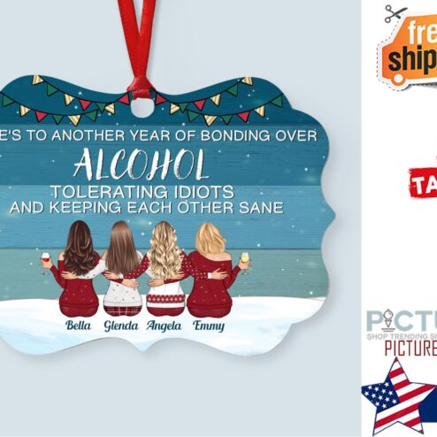 Here s To Another Year 2 Personalized Aluminum Ornament
