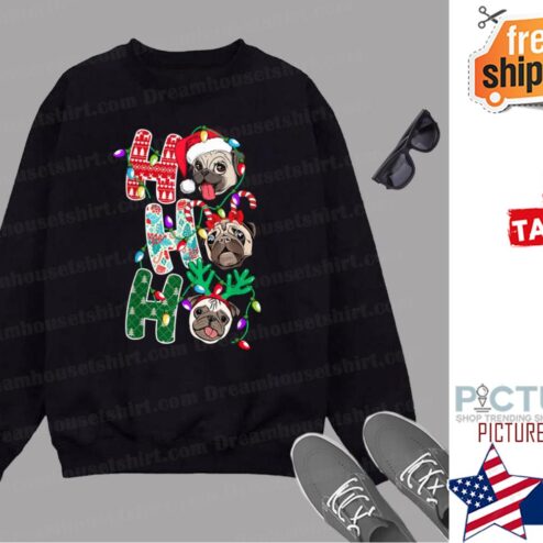 HoHoHo Pug Santa Hat Christmas Pitbull Christmas Pugmas Shirt