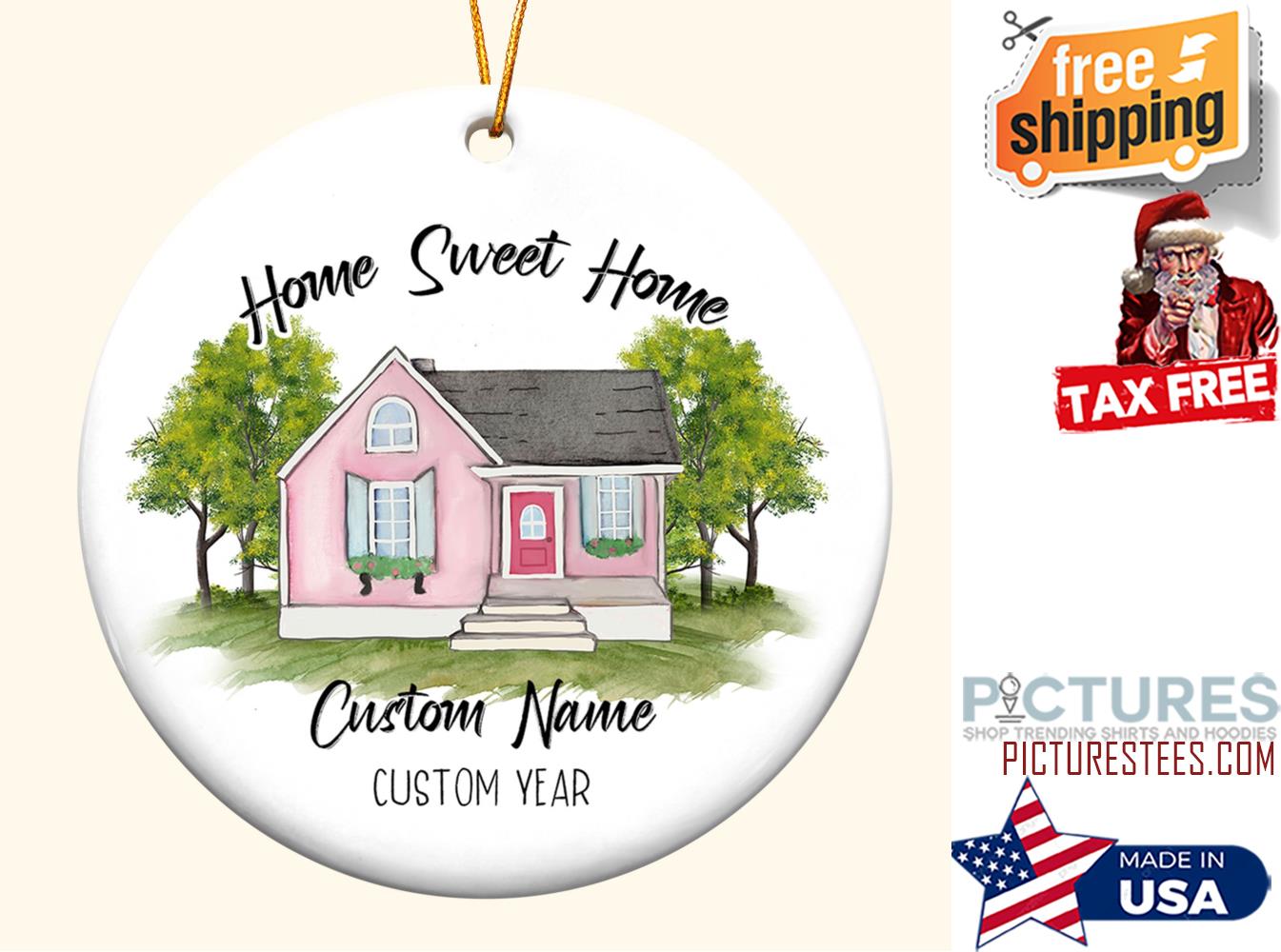 Home Sweet Home Personalized Ceramic Ornament