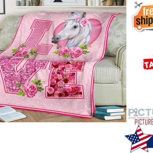 Horse rose blanket love