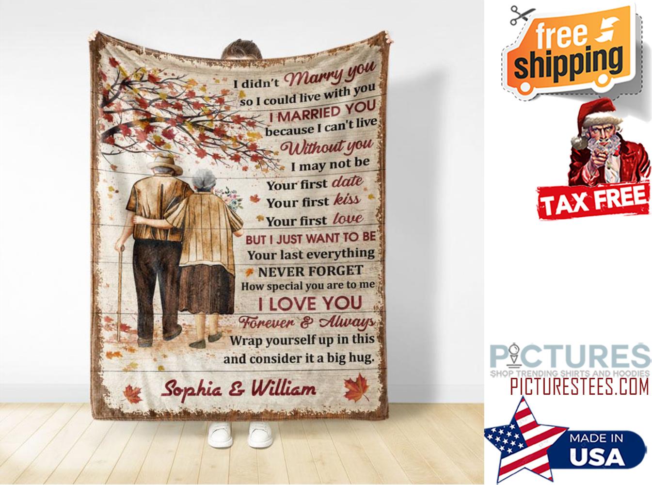 How Special You Are Family Old Couple Husband Wife Fall Leaves Couple Gift Personalized Custom Blanket