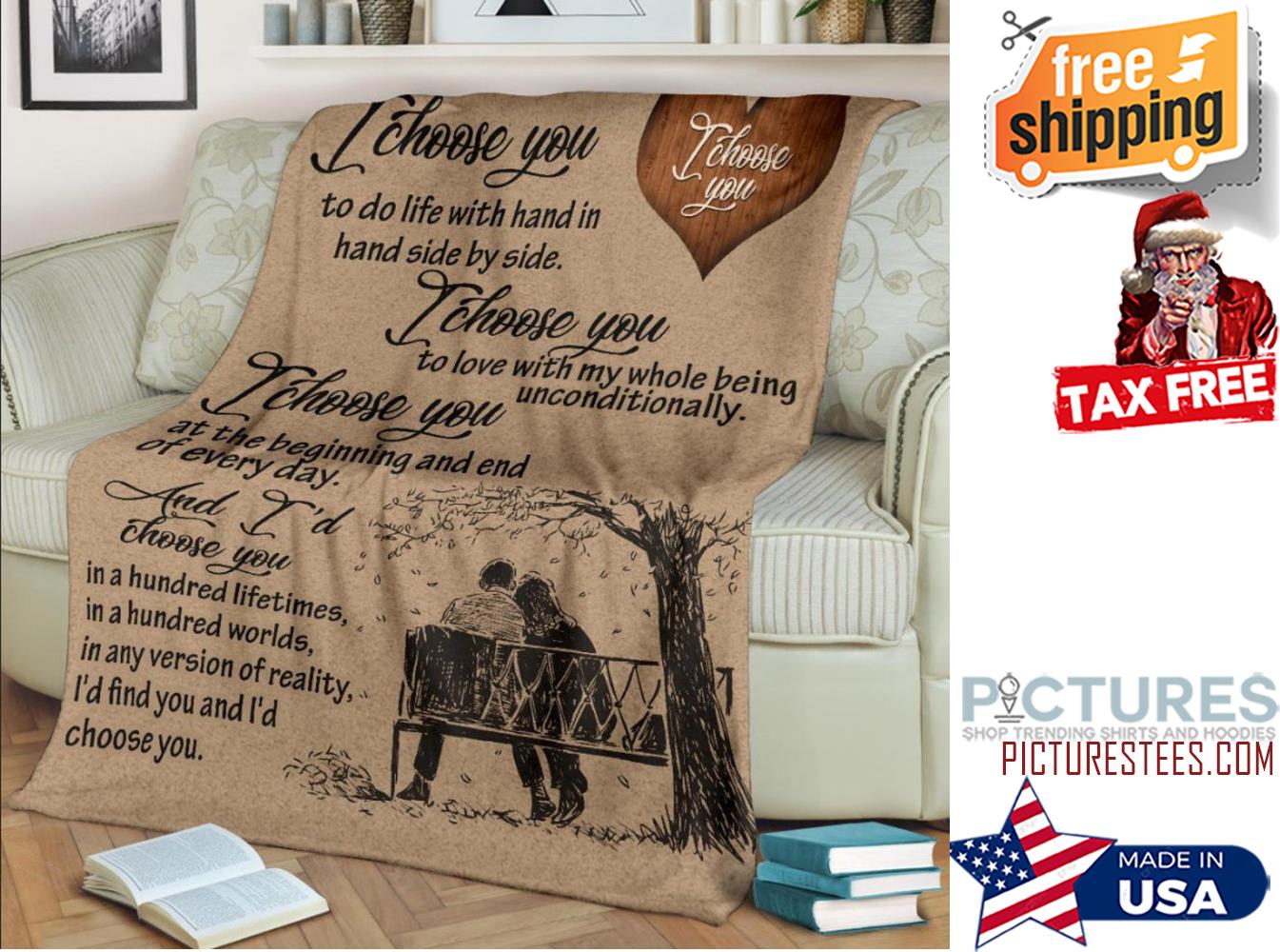 I choose you message Fleece Sherpa blanket Chritsmas blanket chritsmas gift couple blanket personalized blanket anniversary message blanket