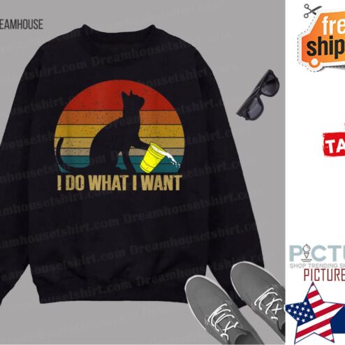 I Do What I Do Funny Retro Cat National Cat Day shirt