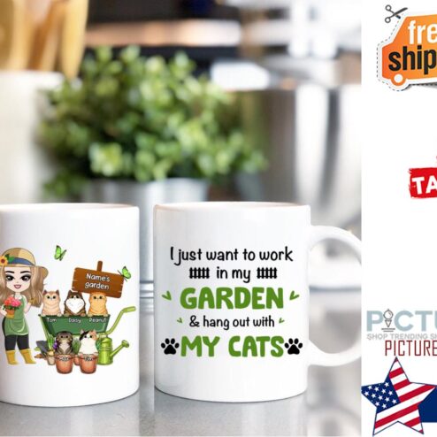 I Just Want To Work In My Garden And Hang Out With My Cats Mug