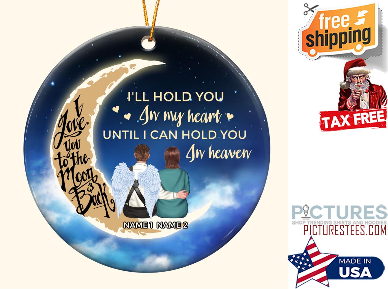 I ll Hold You In My Heart Personalized One sided Ceramic Ornament
