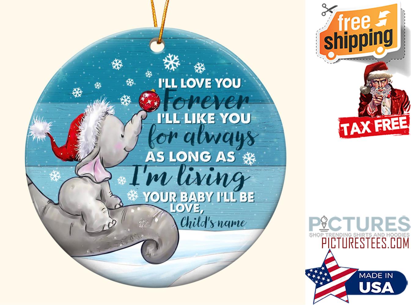 I ll Love You Forever Personalized Ceramic Ornament