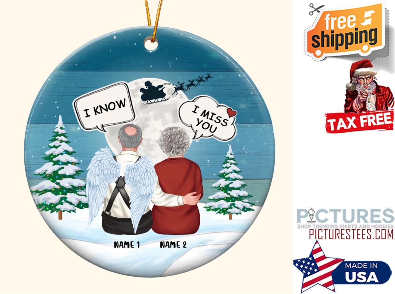I Miss You I Know Personalized Ceramic Ornament