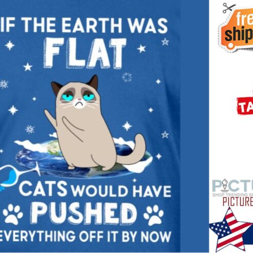 If the earth was flat cats would have pushed everything off it by now shirt