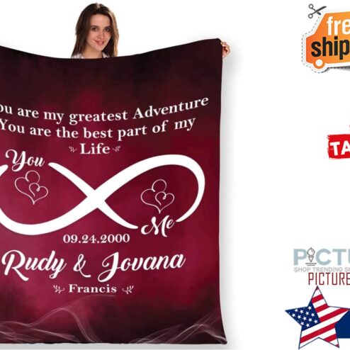Infinite Love Customized Couple with Names and Date  Gift for Birthday, Wedding, Anniversary, Engagement Blanket