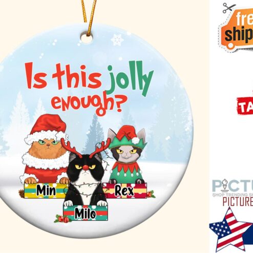 Is This Jolly Enough Personalized One sided Ceramic Ornament