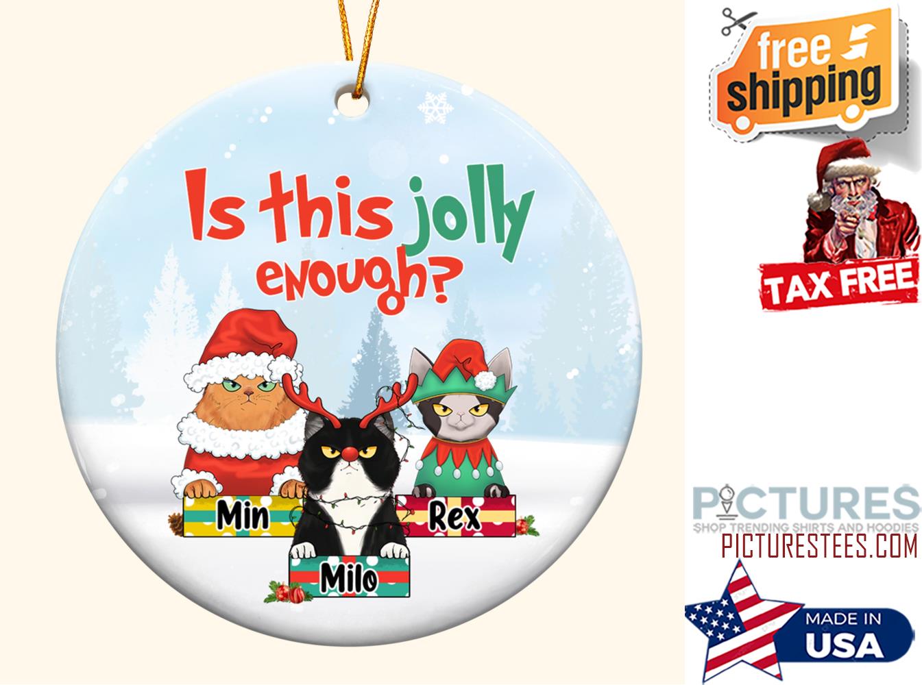 Is This Jolly Enough Personalized One sided Ceramic Ornament