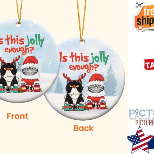 Is This Jolly Enough Personalized Two sided Ceramic Ornament