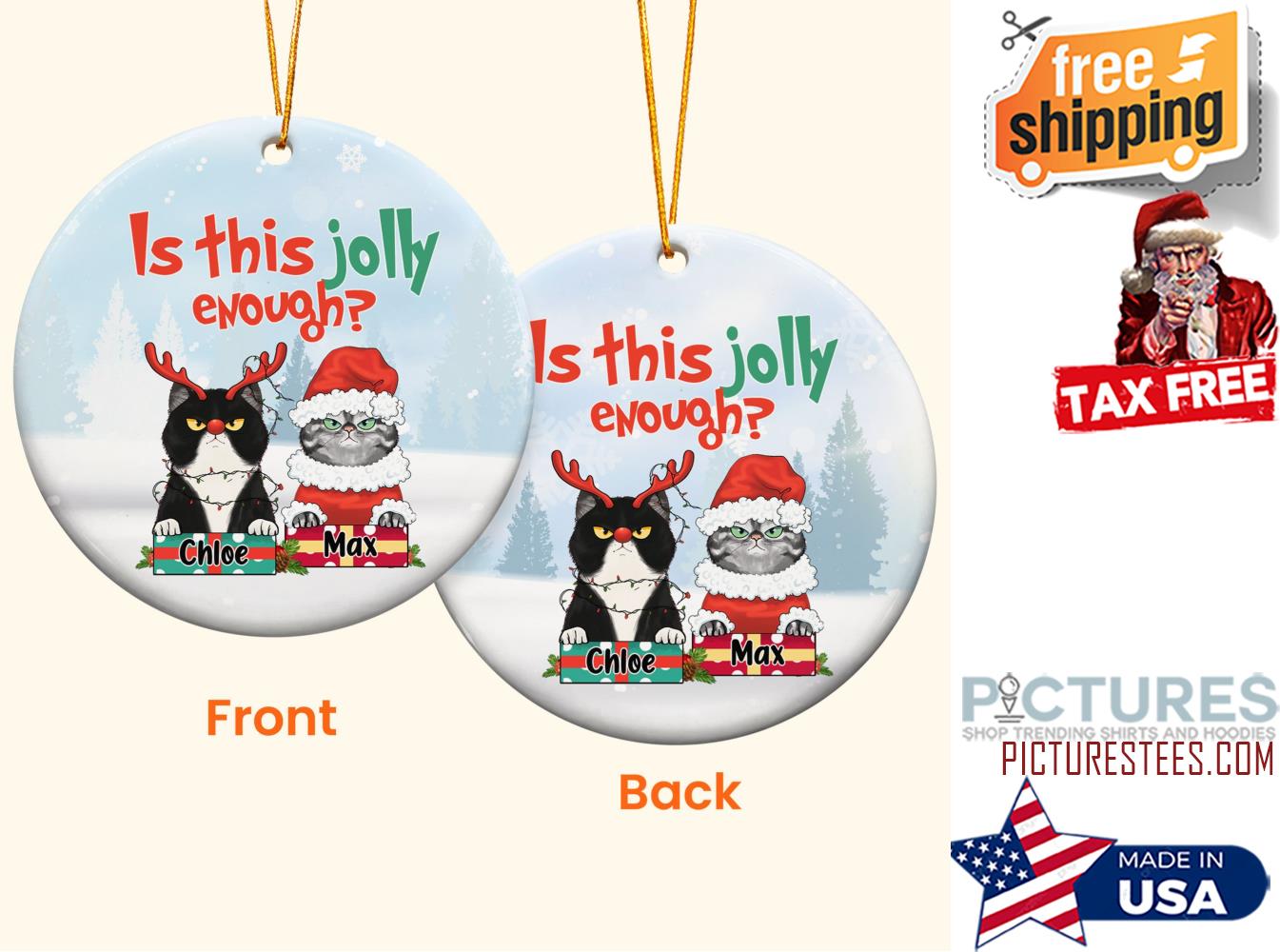 Is This Jolly Enough Personalized Two sided Ceramic Ornament