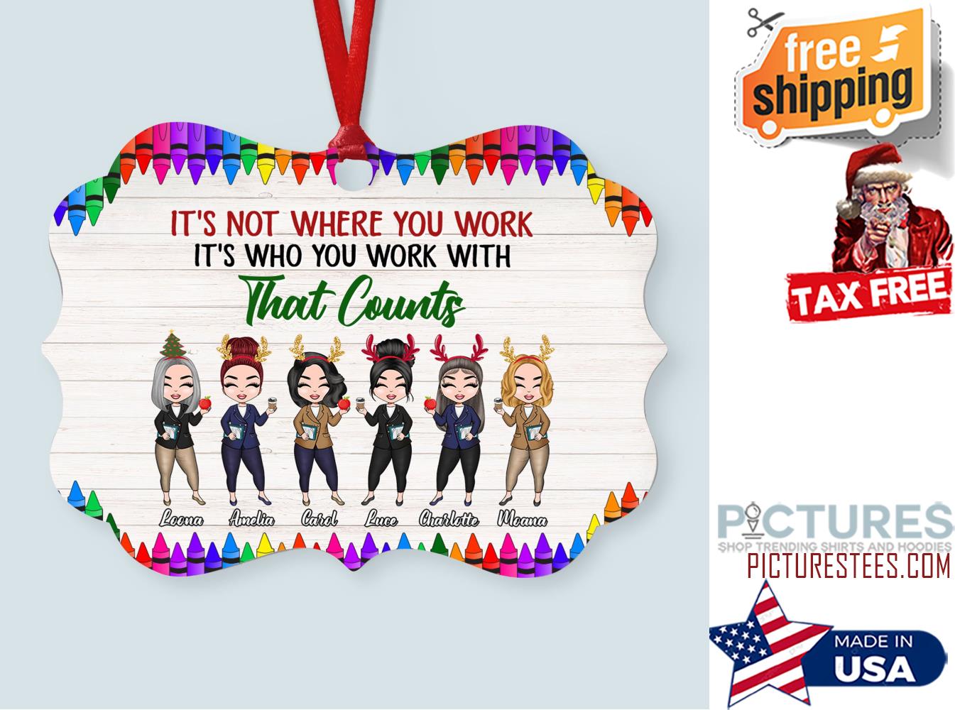 It s Not Where You Work Personalized Aluminum Ornament