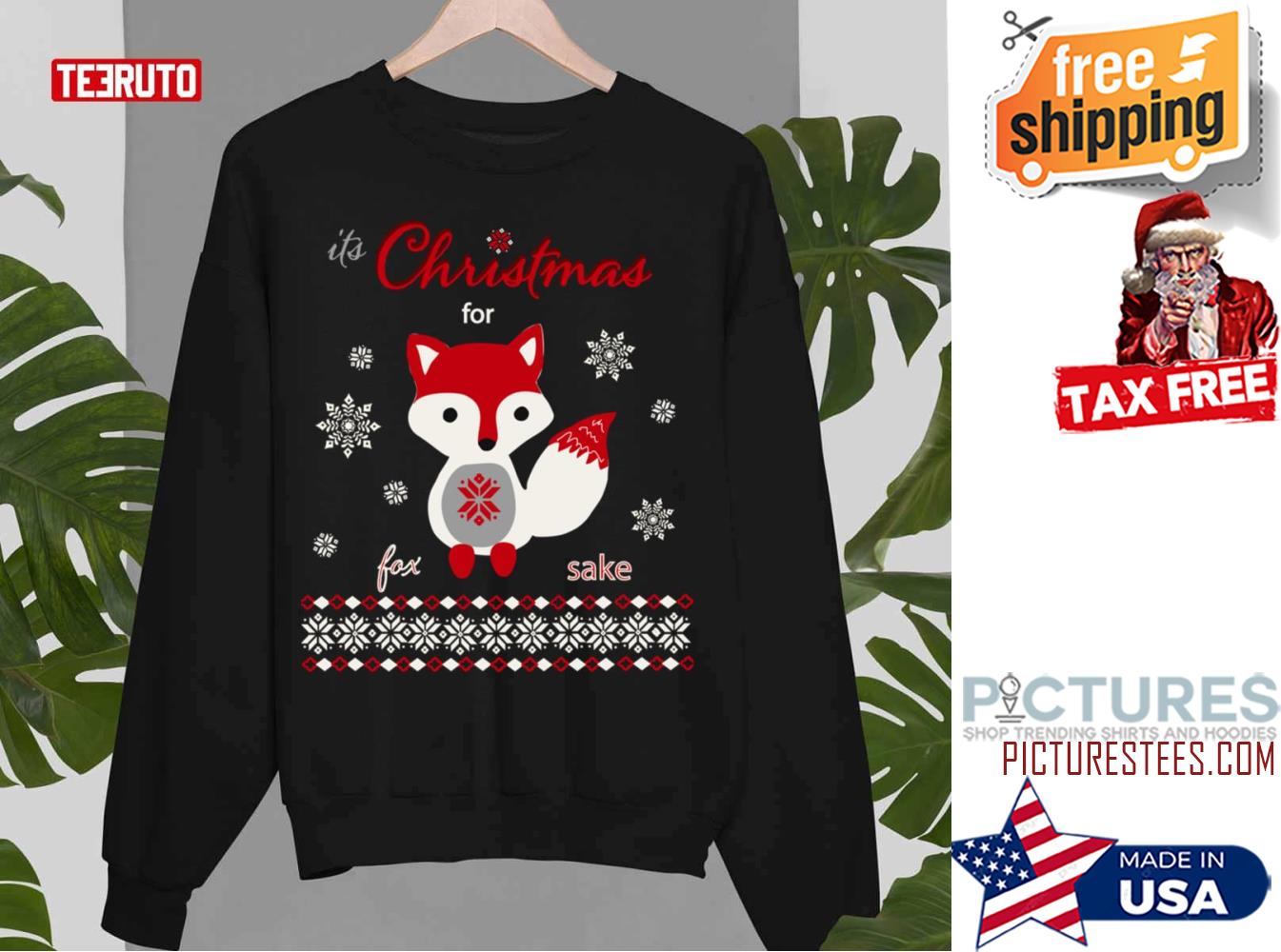 Its Christmas For Fox Sake Long Sleeve Sweatshirt